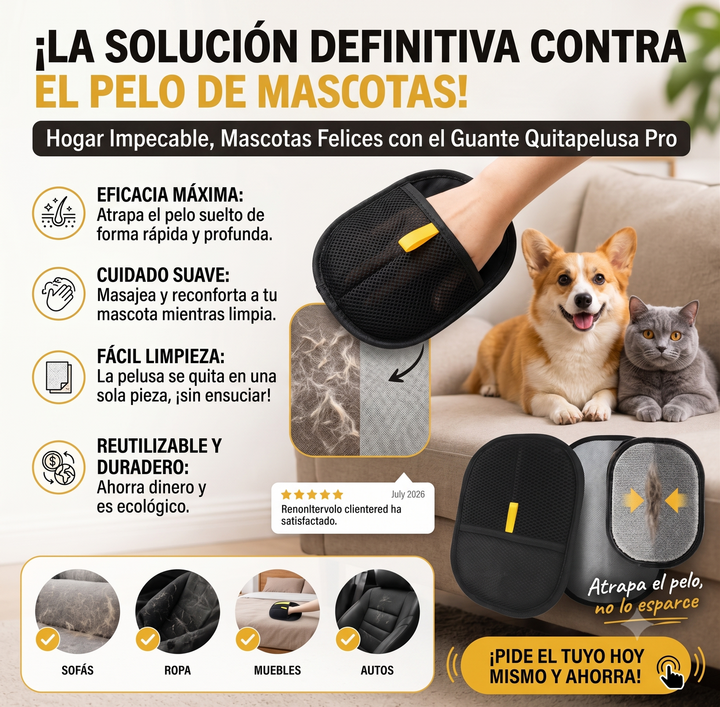 GUANTE QUITA PELOS MASCOTAS